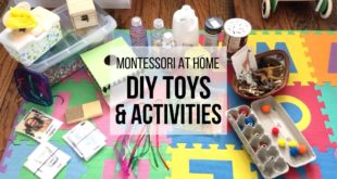 MONTESSORI AT HOME: DIY Montessori Toys for Babies & Toddlers Ashley shares a bunch of ideas for easy DIY toys and activities that you can make for your Montessori baby or toddler at home, using recycled materials and budget-friendly dollar store or craft store supplies.