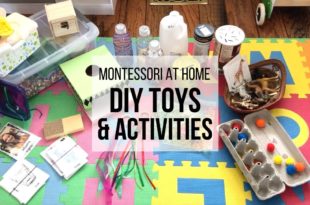 MONTESSORI AT HOME: DIY Montessori Toys for Babies & Toddlers Ashley shares a bunch of ideas for easy DIY toys and activities that you can make for your Montessori baby or toddler at home, using recycled materials and budget-friendly dollar store or craft store supplies.
