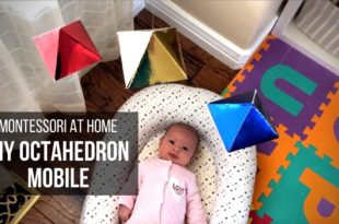 MONTESSORI AT HOME: DIY Octahedron Mobile Follow this easy, step-by-step tutorial that uses a printable shape template (FREE to download) to create your own Montessori Octahedron mobile for use with newborn babies ages 5 to 8 weeks old